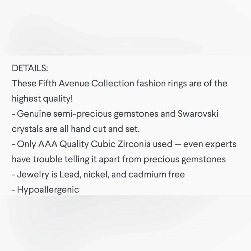 🇨🇦🆕5th Avenue Rhodium Ring - Picture 9 of 16